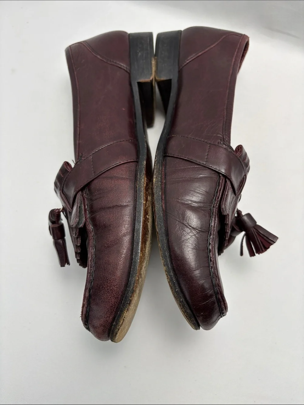 Bostonian Men's Sz9 Tassel Kiltie Loafers Wine Burgundy Vintage1980/Early90s#331